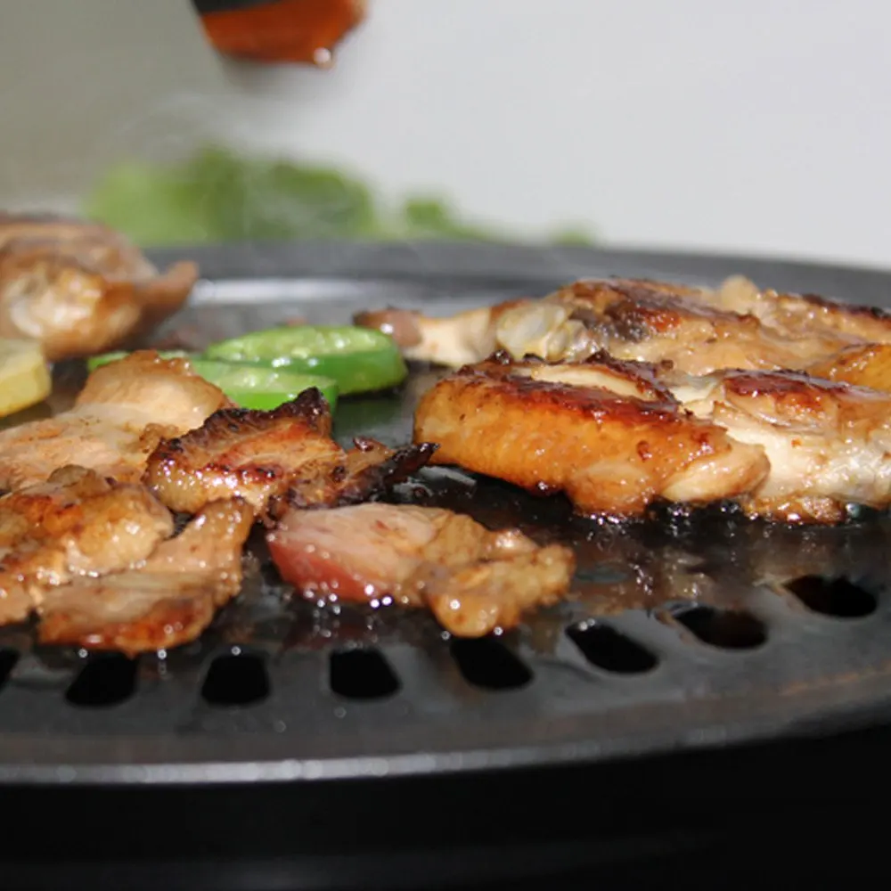 

Non-stick Gas Grill Pan Refined Iron for Barbecue BBQ Plate Healthy Smokeless Roasting Outdoor Cooking Tool