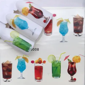 

1 PC Sweets Ice Cream Summer Nail Sticker Mixed Colorful Fruit DIY Water Decals Nail Art Decorations Manicure Tool