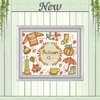 

Autumn impression decor diy painting counted printed on canvas DMC 11CT 14CT kits Chinese Cross Stitch embroidery needlework Set