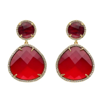

drop earrings for women fashion jewelry 2019 charm cubic zirconia red round diy jewelry girl