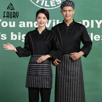 

Top Restaurant Chef Single Breasted Long Sleeve Work Clothing Food Service Kitchen Cuisine Men Women Cooking Uniforms Jackets