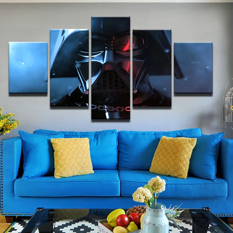 Buy HD Printed 5 Piece Star Wars Canvas Wall Art Darth