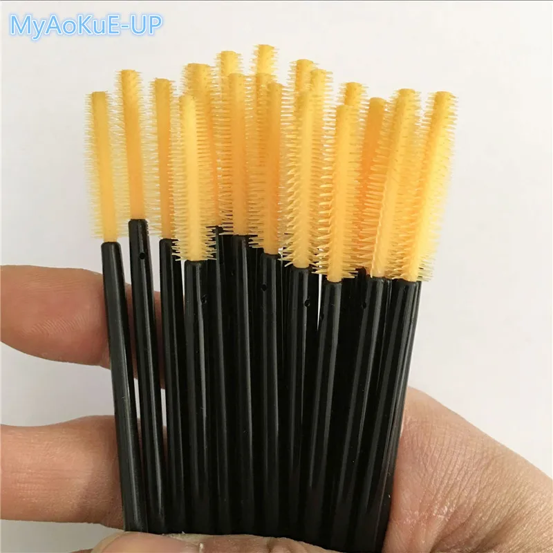 200pcs/lot Silicone Eyelashes Brushes Mix Colors Disposable Mascara Wands Lashes Makeup Brushes For Eyelash Extension