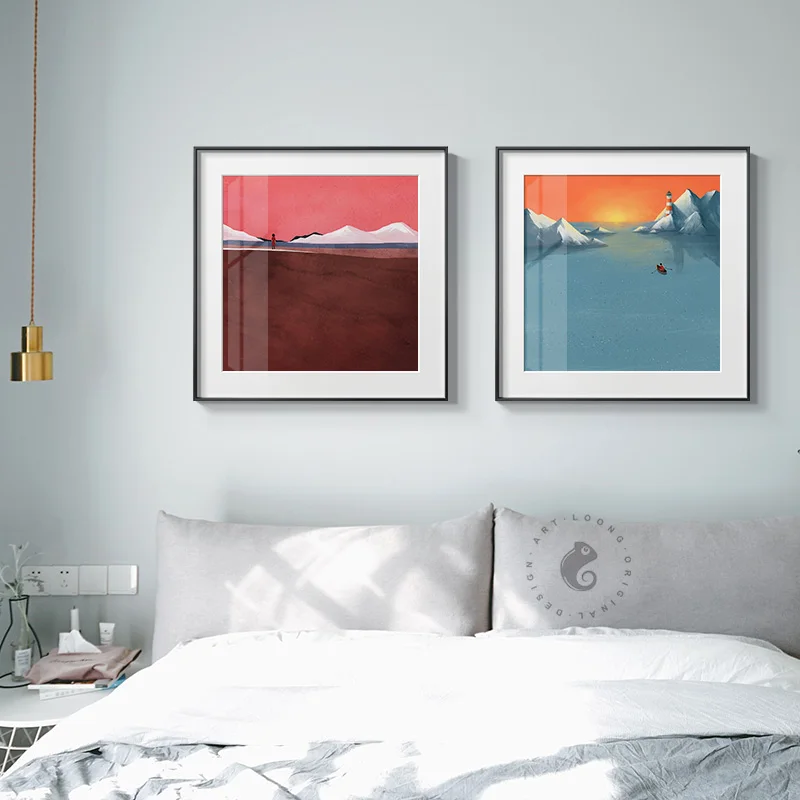 Us 2 67 30 Off Abstract Colorful Mountains Canvas Painting Poster Print Color Block Wall Art Picture For Living Room Bedroom Aisle Modern Decor In