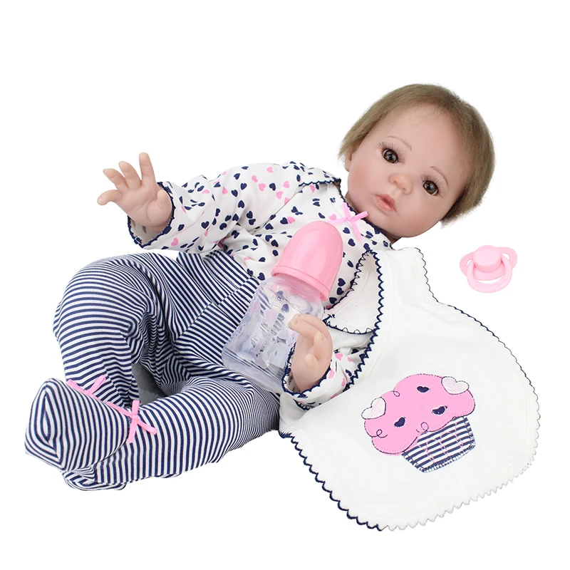 

Kawaii Doll BeBe Reborn 55cm Soft Silicone Reborn Baby Dolls 22inch Newborn Lifelike Realista Toy Juguetes Babies Brinquedos