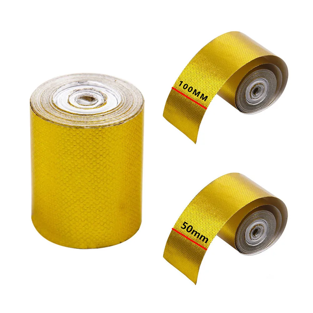 500CM Aluminum Foil Heat Shield Tape Reflector Sealing Adhesive Yellow New UK 