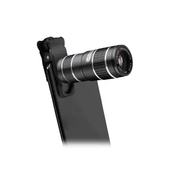 

Phone Camera Len-s, 5 In 1 Cell Phone Lens Kit - 12X Zoom Telephoto Len.s + Fisheye L-ens + Super Wide Angle Le.ns Macro Le-ns (
