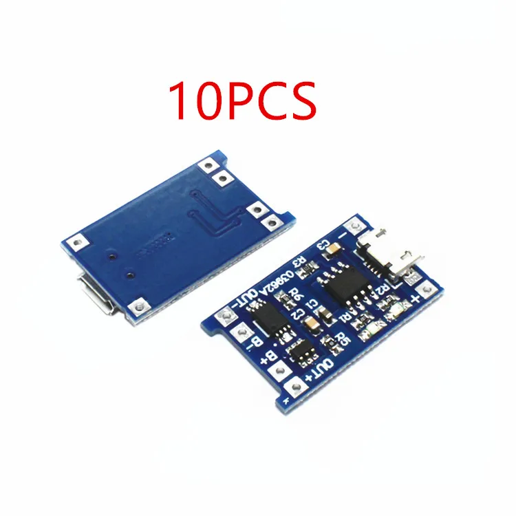 

10PCS TP4056 5V TENSTAR ROBOT 1A Micro USB 18650 Lithium Battery Charging Board Charger Module+Protection Dual Functions