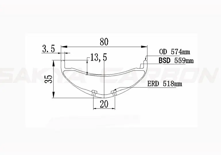 Cheap Sakya Carbon fat bike rims 26er 35mm deep 80mm wide snow sand clincher hookless carbon bike fat rims 3