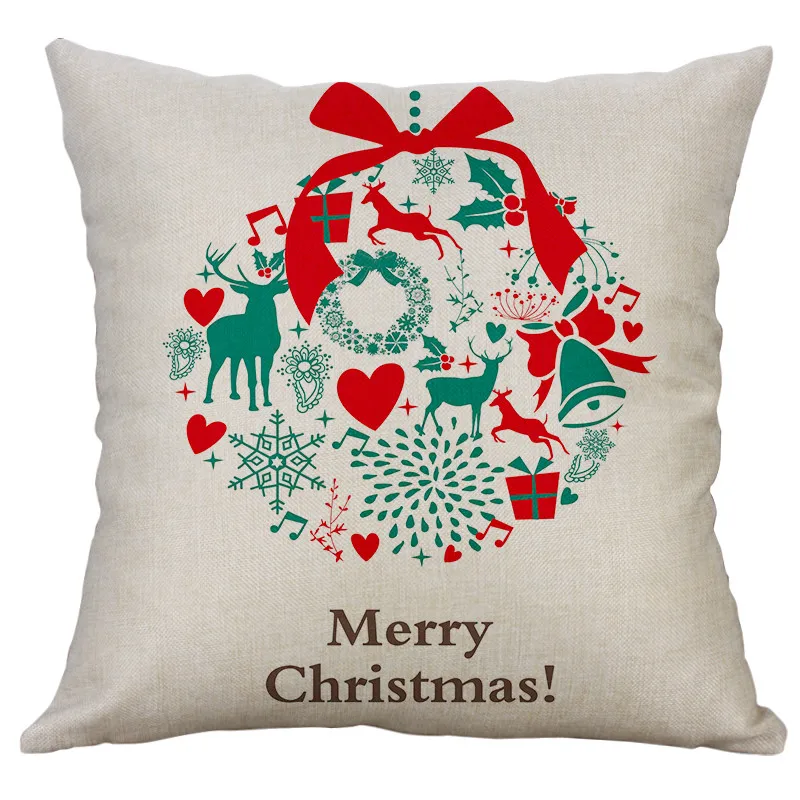 Высококачественный Чехол на подушку, рождественские украшения для дома, декоративная наволочка на подушку для дома, счастливый год - Цвет: A
