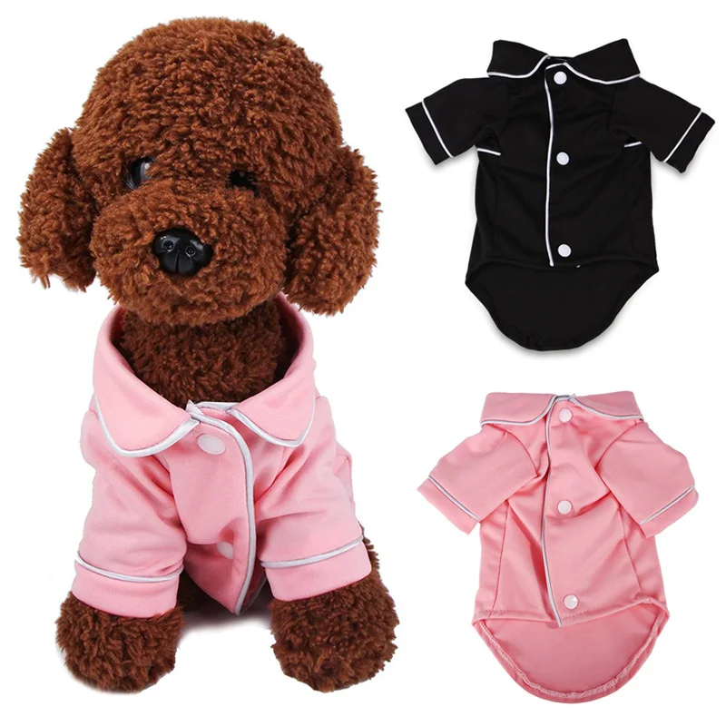 Простая мягкая одежда для собак, пижамы, одежда с передними кнопками, дышащая Мода для весны и лета FP8