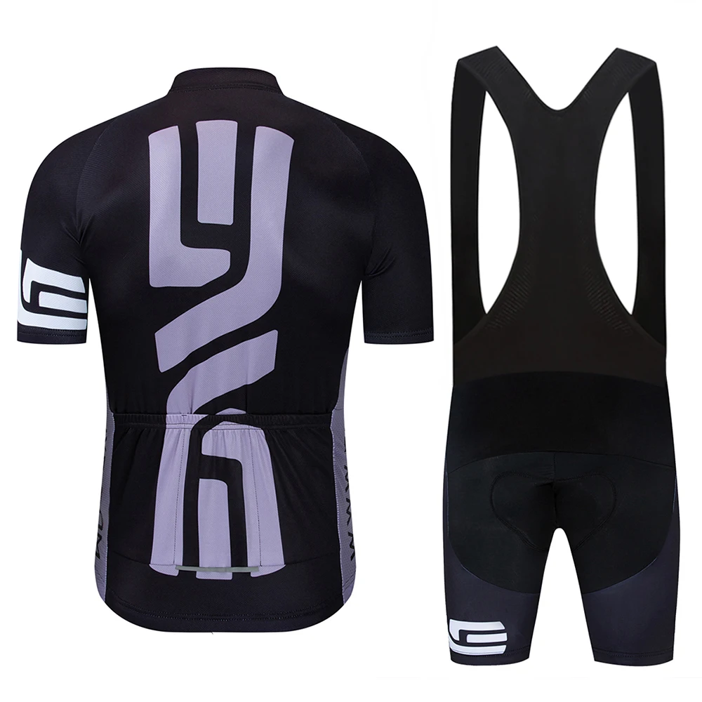 Black DNA Cycling Team Jersey Bike Set Short Sleeves Mens Quick Dry Bicycle Wear Suit Maillot Culotte Clothing 12D Gel Pad