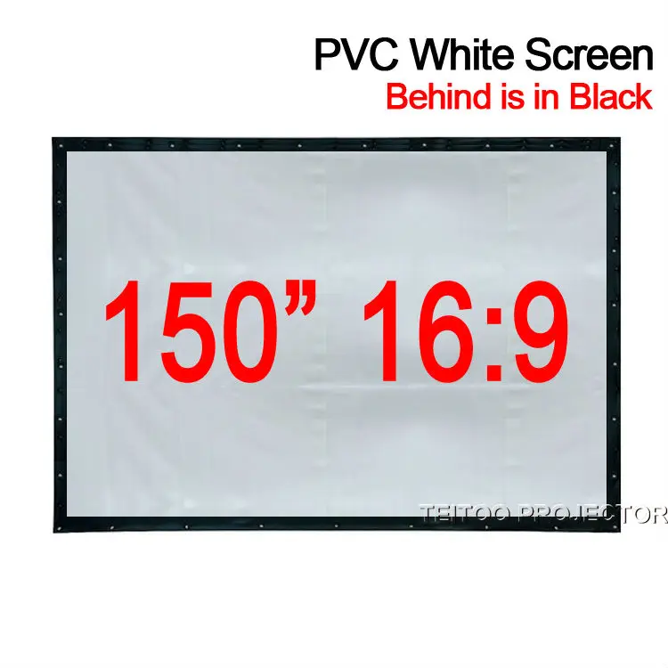 100/" 120/" 150/" 16:9 HD 3D 4K PVC Projector Projection Screen Home Cinema Theater