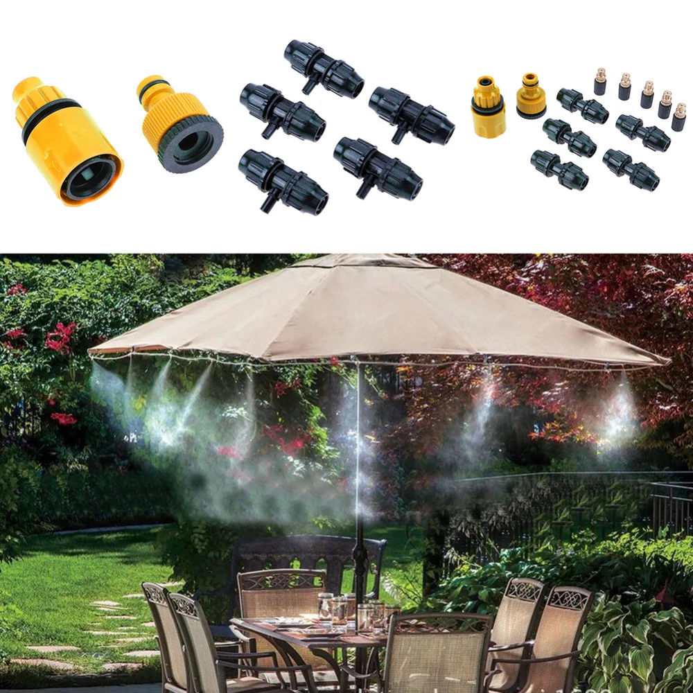 5m 5pcs Sprinkler Green Mist Sprinkler Outdoor Garden Misting Cooling