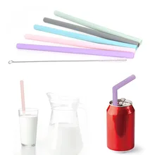 Портативные принадлежности для свадебной вечеринки, чистящие щетки, инструмент для питья, аксессуары для бара, силиконовые соломинки, пищевые многоразовые, 1 комплект