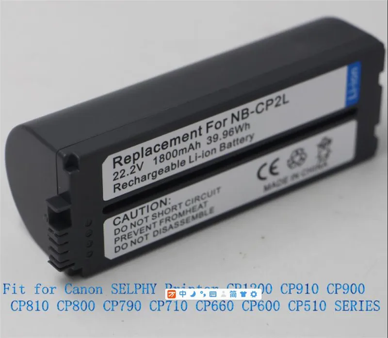 1 шт. 1800 мАч NB-CP2L NB CP2L Батарея для Canon NB-CP1L CP2L Canon фотопринтеры SELPHY CP800, CP900, CP910, CP1200, CP100, CP1300