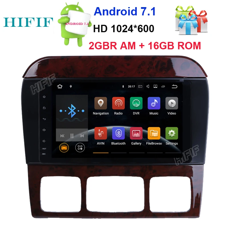 Discount HIFIF Quad Core Android 7.12 HD 1024x600 Car Radio GPS For Mercedes Benz S Class W220 S280 S420 S430 S320 S350 S400 S500 S600 0