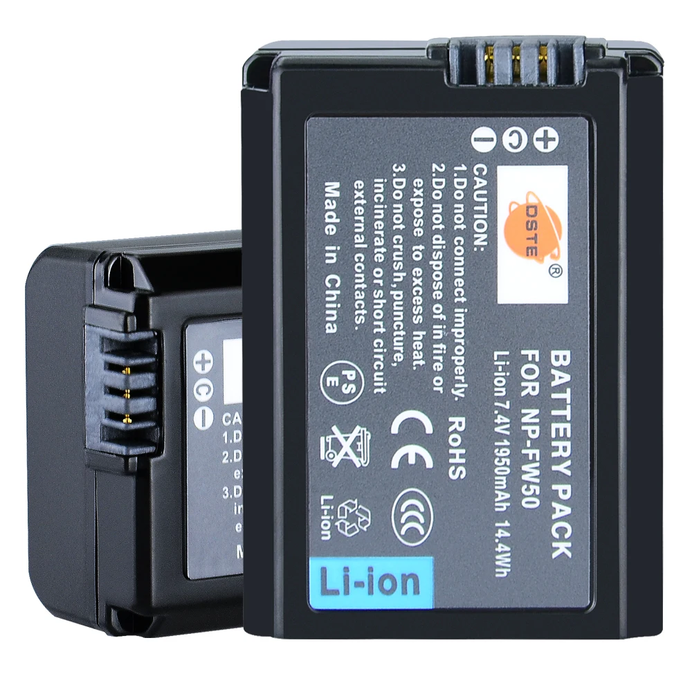 DSTE 2PCS 1950 mAh NP FW50 np fw50 Camera Battery for Sony NEX 7 NEX 5N
