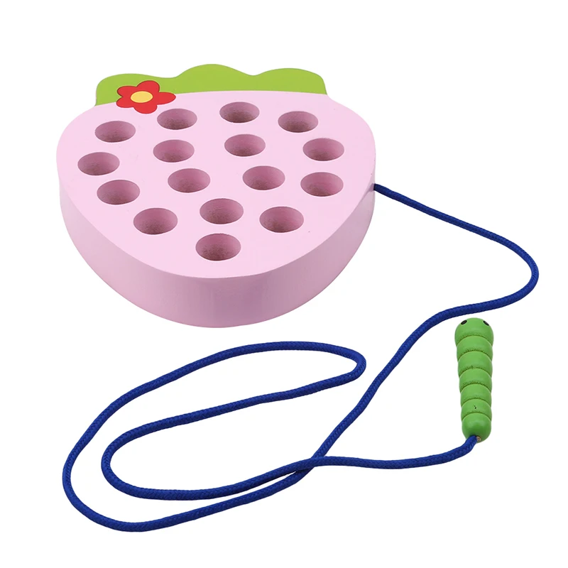 Смешные детские фрукты шнуровкой Threading деревянная игрушка-головоломка арбуз/ананас Для детей игрушки развития интеллекта