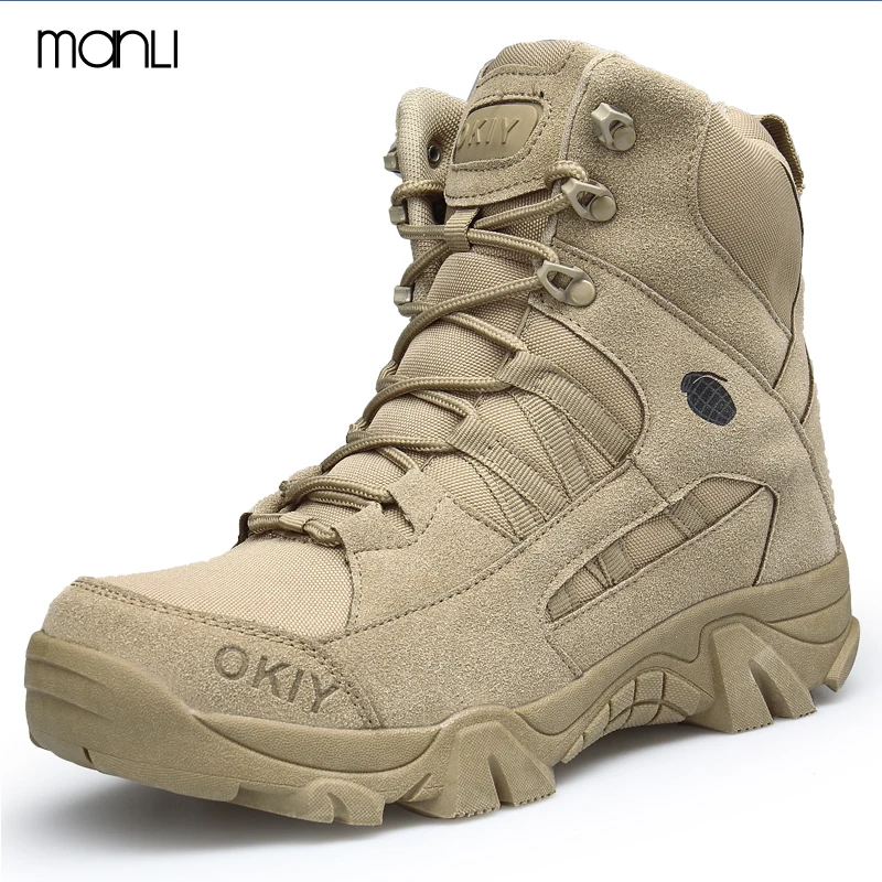 Online MANLI zapatos de senderismo tácticos para hombre al aire libre Botas de senderismo altas botas de senderismo deporte escalada montaña Zapato al aire libre zapatillas de senderismo tamaño 45