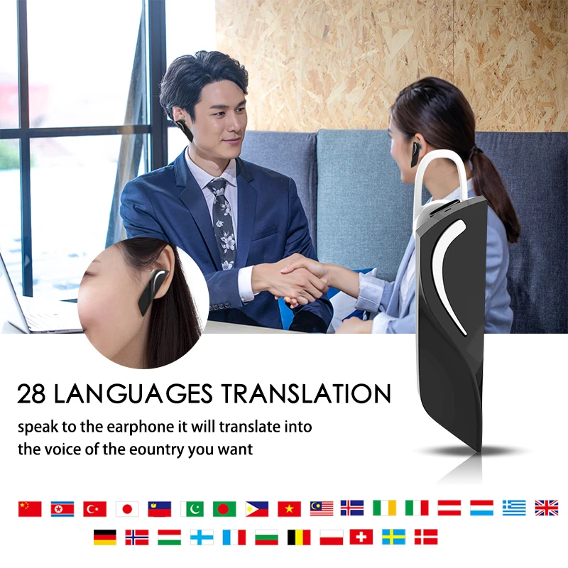

Bluetooth v4.2 Smart Earphone translation Bluetooth Headset Wireless Smart Inter-Translation Supported 28 Kinds Languages