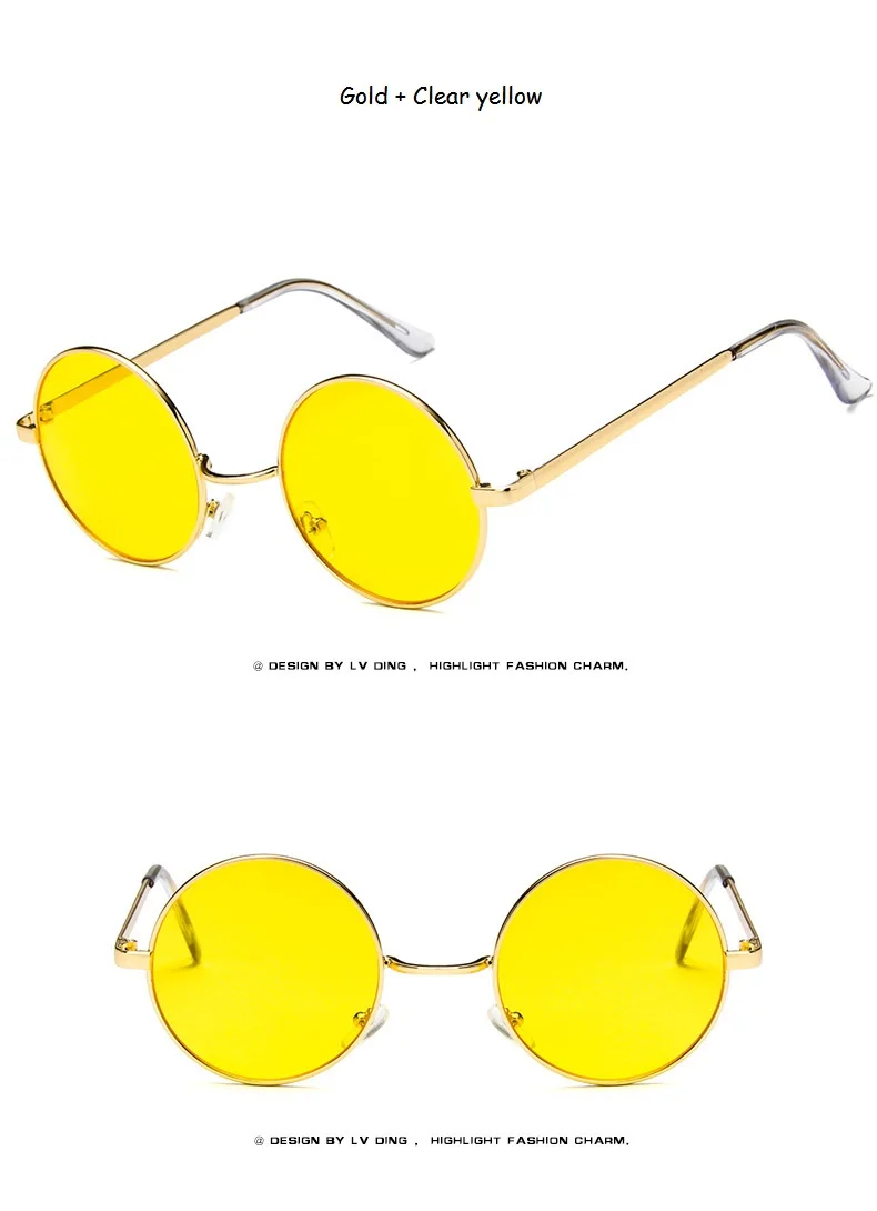 Круглые Солнцезащитные очки для женщин, красные, желтые, синие, зеленые, прозрачные линзы, солнцезащитные очки для женщин, маленькие хип-хоп солнцезащитные очки De Sol