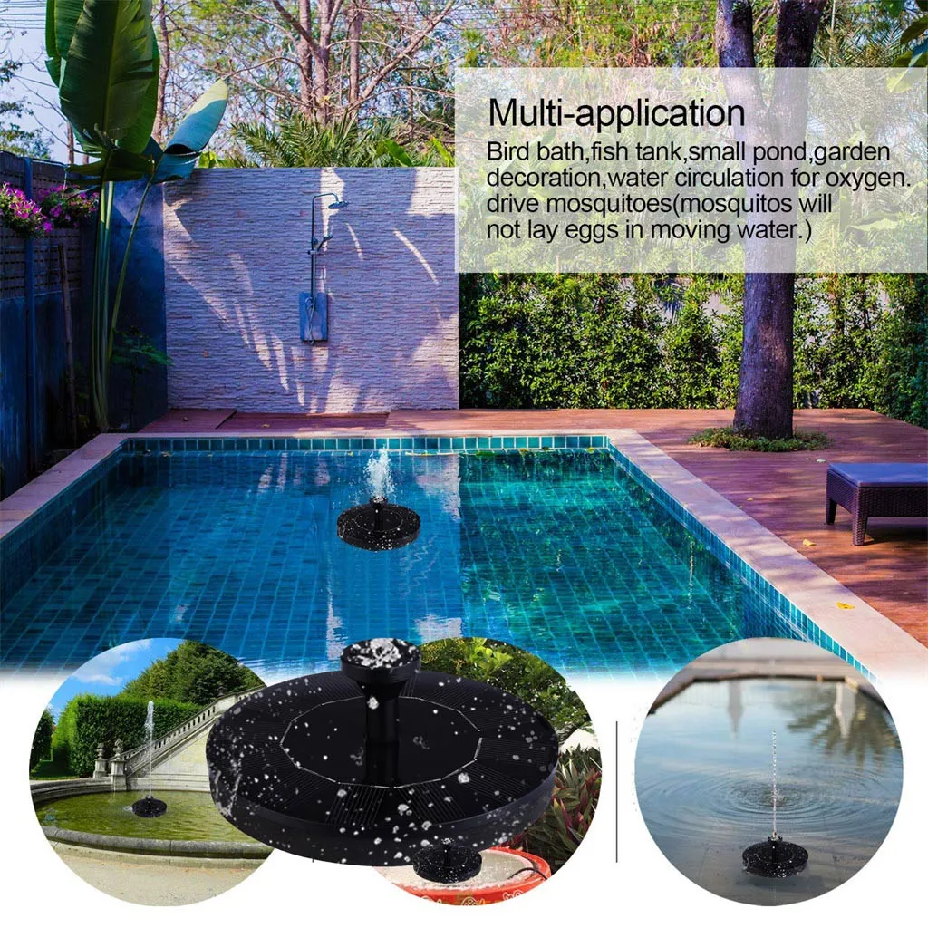 1.4W Pompe solaire alimentée de fontaine de bain d/'oiseau Pour Pool Garden