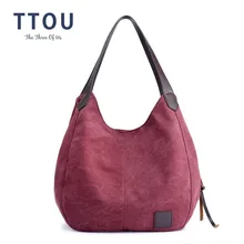 TTOU Холщовая Сумка, винтажная Холщовая Сумка на плечо, женские сумки, Женская Ручная сумка, Повседневная сумка, Bolsos Mujer Hobos Bolsas Feminina