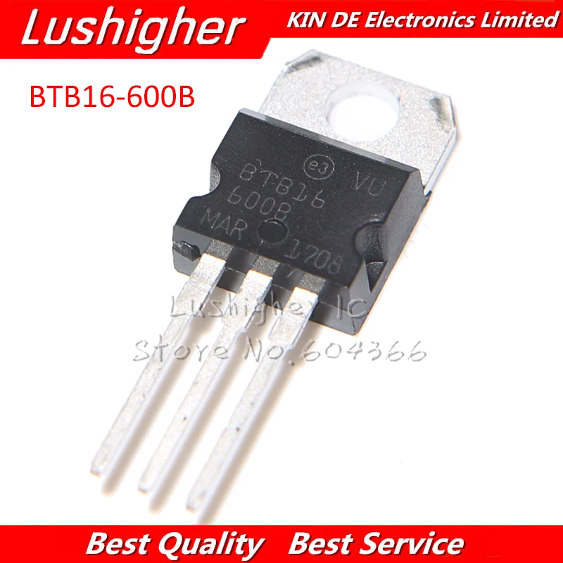 10 шт. BTB16-600B-220 BTB16-600 TO220 двунаправленный триодный Тиристор новый оригинальный |