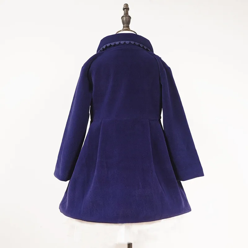 Новая Корейская версия зимней куртки для девочек детское кашемировое пальто с кружевным кроликом и бантом шерстяная ветровка с отворотом
