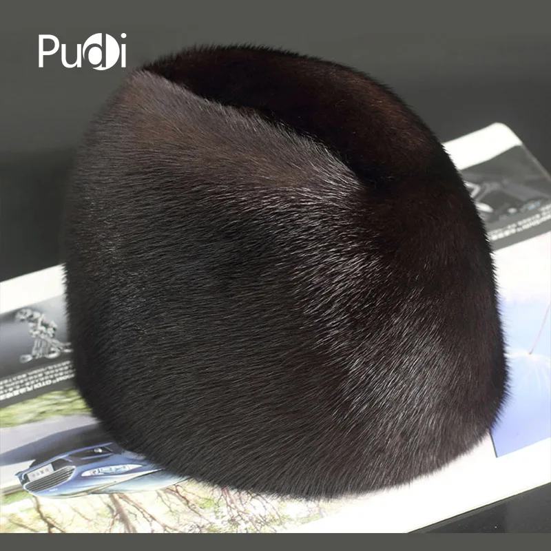 Мужская шапка из меха норки Pudi теплая зимняя натурального головной убор берет