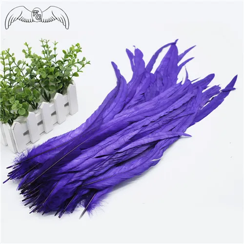 Natrual перья 35-40 см 14-1" хвостовые перья птиц куриное перо для платья/юбки украшения петушиные перья для рукоделия - Цвет: purple