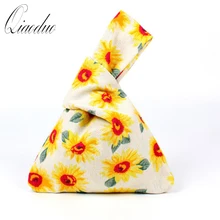 Qiaoduo новая хлопковая и Льняная сумка-клатч модная тканевая сумка для покупок специальная сумка на запястье CR7027