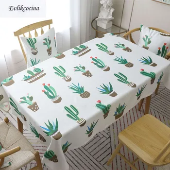

Free Shipping Green Cactus Tablecloth Home/Hotel/Dinner Table Cover Mantel De Mesa Multifunction Printed Covered Cloth Nappe