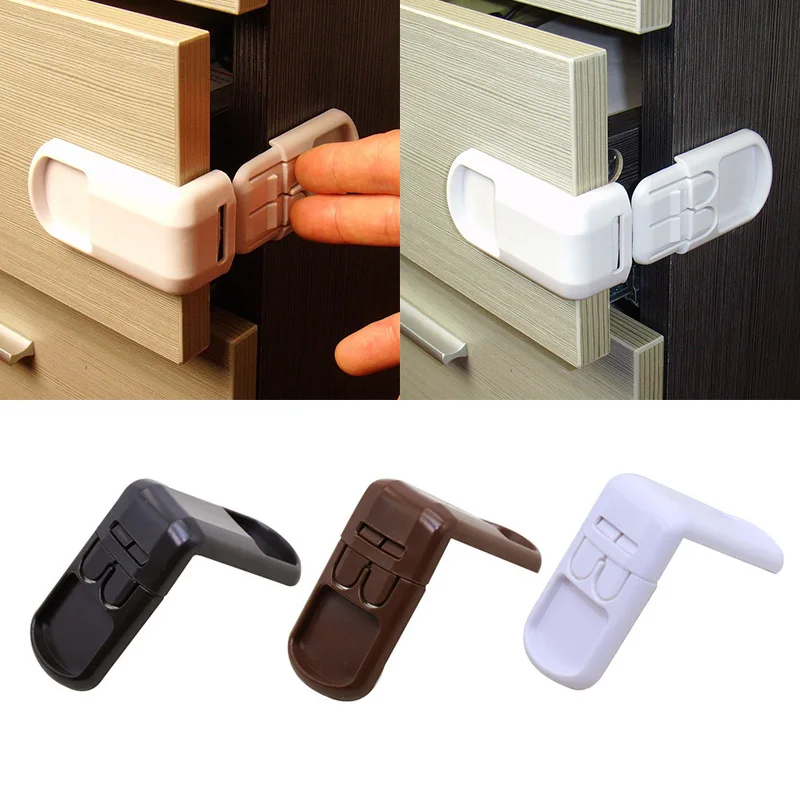 Wardrobe lock door lock white double button multi function 90 degree