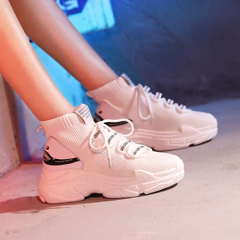 

FANCIHAWAY Running Shoes For Women Flywire Knit Upper Breathable Lightweight Sneakers Primeknit Sport Shoes Chunky High Top 6