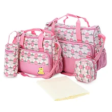 Новинка, 5 шт., многофункциональные многоразовые подгузники в горошек, пеленка для мам, сумка для пеленок, подставка для бутылочки для кормления, сумка для еды для младенцев