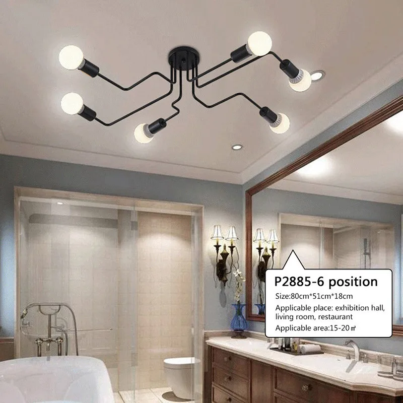 

Ceiling Lights Vintage Lamps For Living Room Iluminacion Ceiling Light Wrought Iron Luminaria E27 Bulb Home Lighting Fixtures