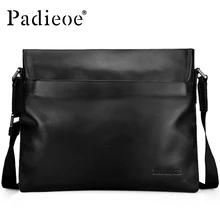 Padieoe Top Quality Genuine Cow Leather Men’s Shoulder Bags Famous Brand Luxury Crossbody Bags Casual Messenger Bags Handbag