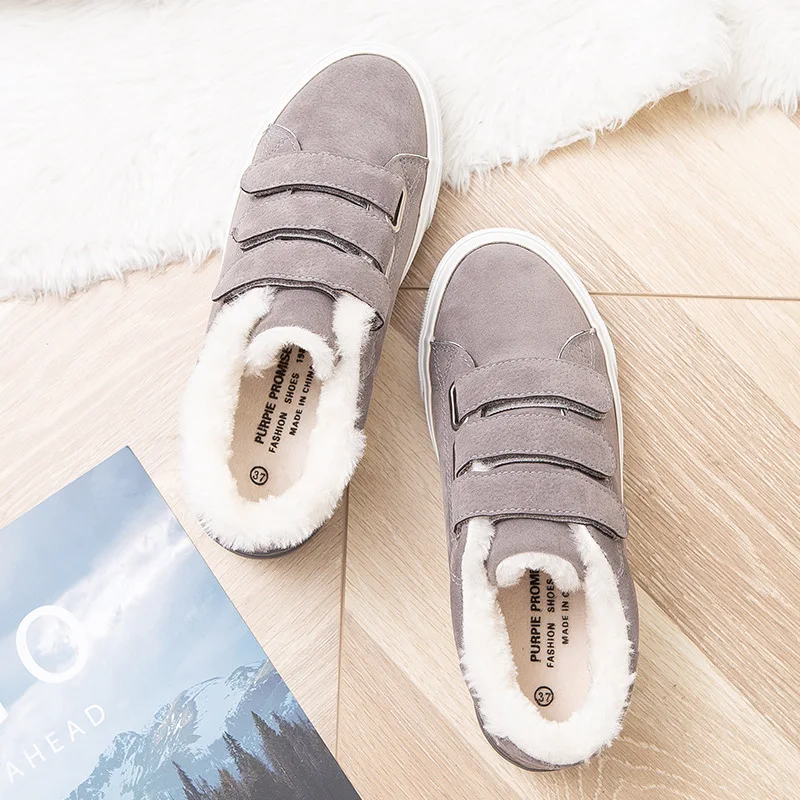 JINBEILEE Winter New Magic Stickers Thick Canvas Shoes Warm Plus Velvet Thickening Hair Short Boots Ladies Casual Skate Shoes JINBEILEE Winter New Magic Stickers Thick Canvas Shoes Warm Plus Velvet Thickening Hair Short Boots Ladies Casual Skate Shoes