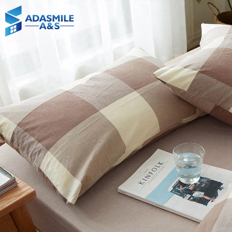 

1piece Classic Cotton Sleeping Pillowcases Micorfiber Soft Adult Bedroom Bed Plaid Bedding Pillowcovers