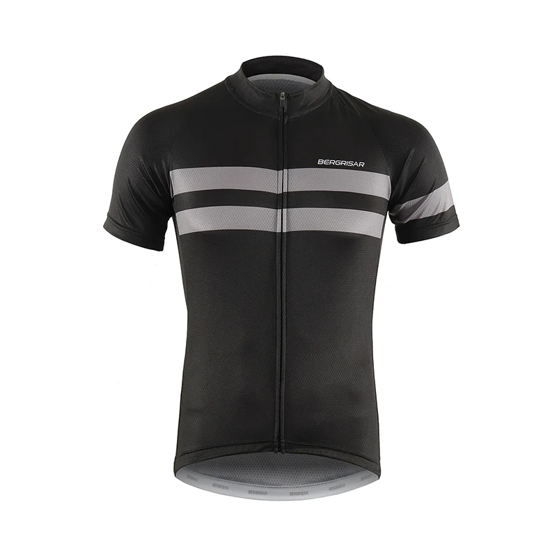 BERGRISAR для мужчин лето Велоспорт Джерси быстросохнущая короткий рукав велосипедный свитер-Джерси велосипедный рубашки гоночные Топы MTB Одежда дышащая - Цвет: gray