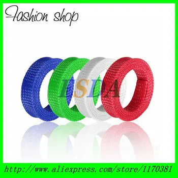 

50M/Lot Green 10mm High density Flexible PET Expandable Braided sleeve wire harness sleeving