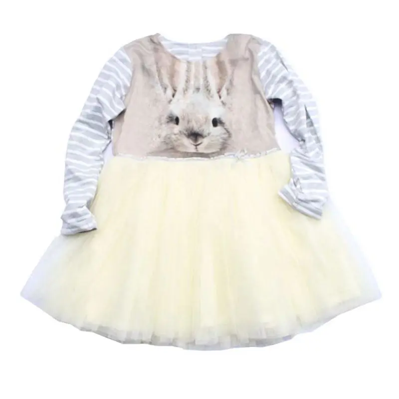 Sweet adorable cute Bunny tutu kids dresses for girls long sleeve