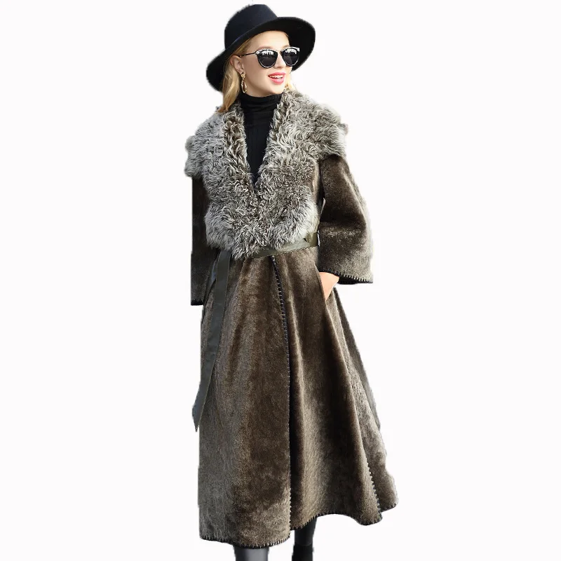 

Natural Pure Real Fur Coat Autumn Winter Jacket Women Clothes 2018 Korean Vintage Double-faced Fur Manteau Femme Hiver ZT1472