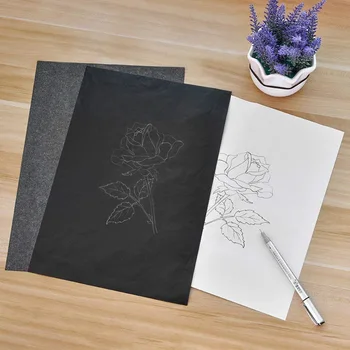 

100 Pcs Carbon Paper Transfer Copy Sheets Graphite Tracing A4 for Wood Canvas Art Store