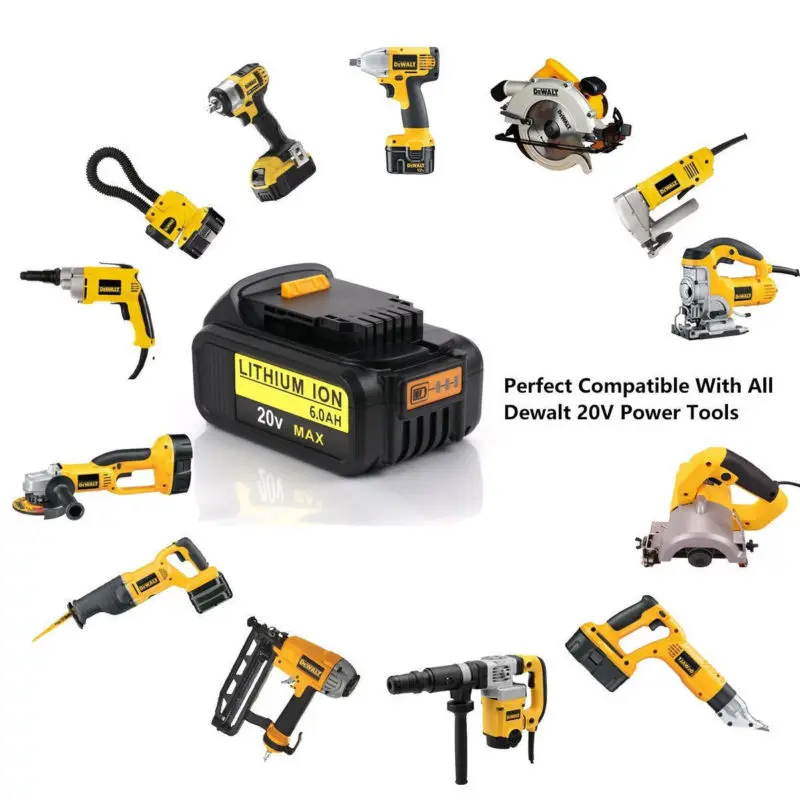 6000 мА/ч, Перезаряжаемые Li-Ion Батарея для Dewalt 20V 6A Электрический Мощность инструмент Портативный Замена Батарея резервного копирования