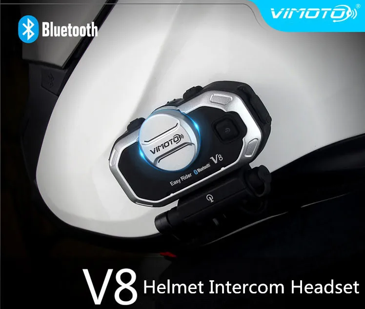 Vimoto V8 мотоциклетный шлем Bluetooth гарнитура Интерком 850 мАч шумоподавление чистый звук для интегрального/открытого шлема