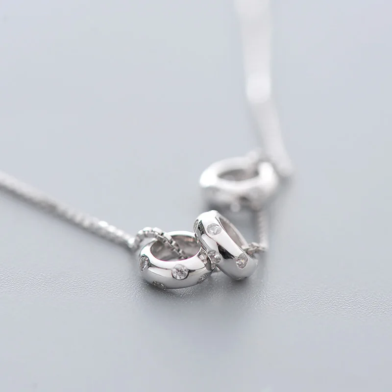 Цепочка с кулоном женская из серебра 100% пробы кулоном|circle necklace|necklace womenchain pendant |