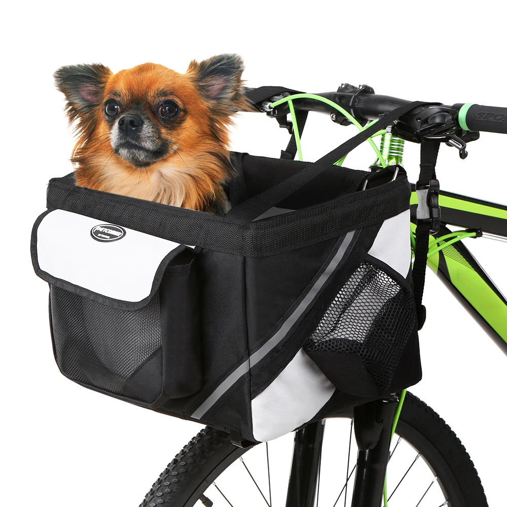 Excellent Bike Bag 600D oxford fabric Bicycle Handlebar Basket MTB Bike Front Bag Box Pet Dog Cat Carrier Case 5